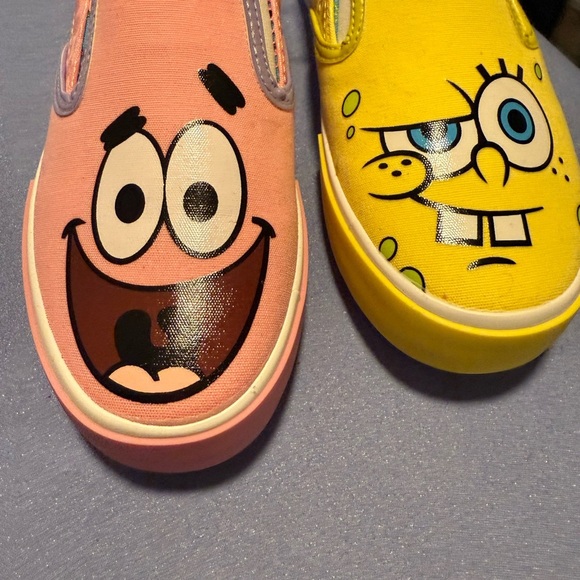NWT SpongeBob Squarepants Pink and Yellow Cartoon Sneakers - Picture 9 of 9